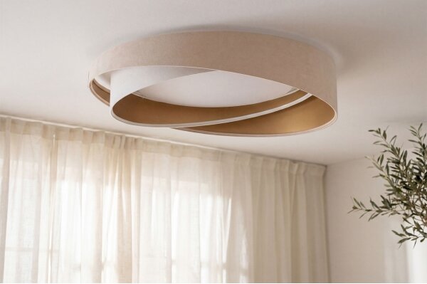 LED Stropní svítidlo GALAXY MODERN LED/24W/230V pr. 55 cm béžová/bílá/zlatá