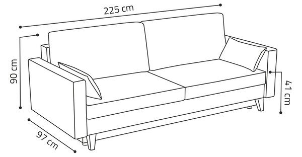 Pohovka MARINA | 225 cm | rozkládací + úložný prostor | VÝBĚR TKANIN