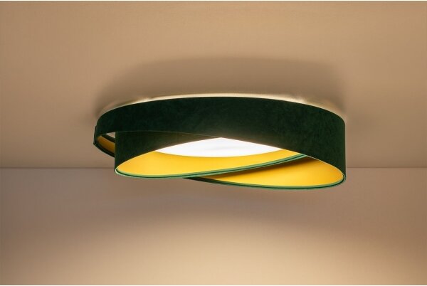 LED Stropní svítidlo GALAXY MODERN LED/24W/230V pr. 55 cm zelená/zlatá