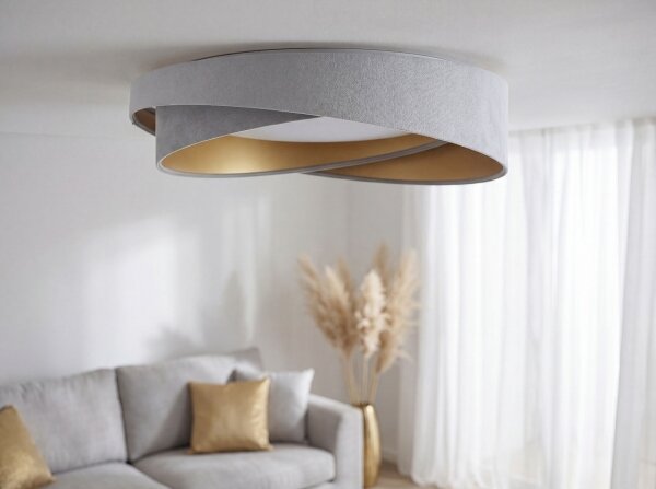 LED Stropní svítidlo GALAXY MODERN LED/24W/230V pr. 55 cm šedá/zlatá