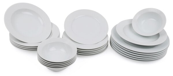 Jídelní sada 24 ks bílá/porcelán