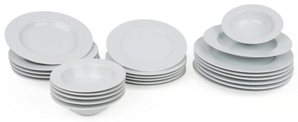 Jídelní sada 24 ks bílá/porcelán