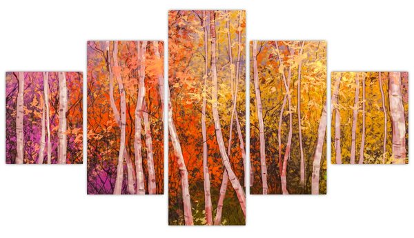 Obraz barevného lesa (125x70 cm)
