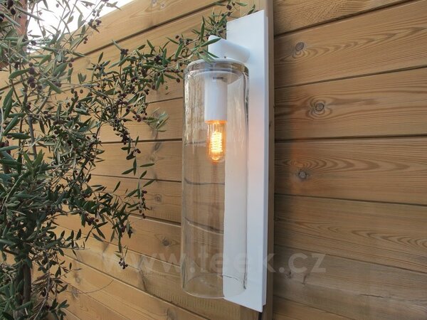 Royal Botania Venkovní světlo nástěnné Dome Wall, Royal Botania, 20x20x72 cm, rám hliník anthracite, clear glass, 4 W, napájení kabelem, vč. LED žárovky