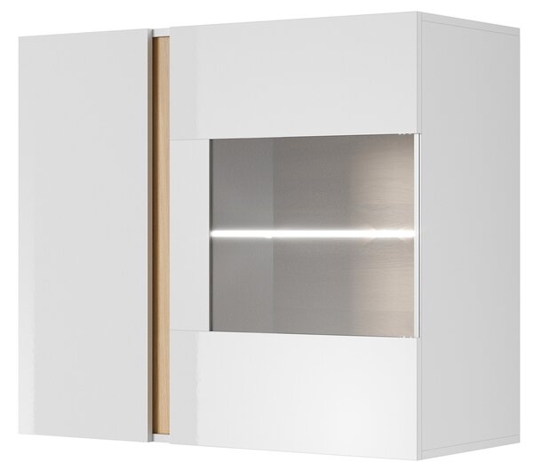 ARCO | závěsná vitrína 96 | 96,5 cm | bílá mat/lesk/dub grandson