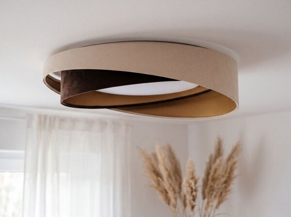 LED Stropní svítidlo GALAXY MODERN LED/24W/230V pr. 55 cm béžová/hnědá/zlatá