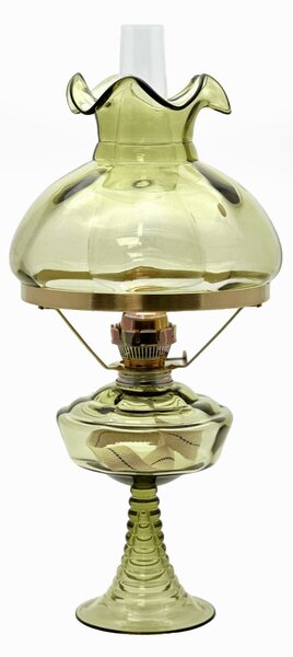 Sklárna Častolovice - Petrolejová lampa Milada - lesní zelená - komplet 2