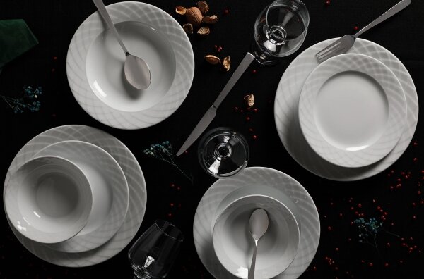 Jídelní sada 24 ks bílá/porcelán