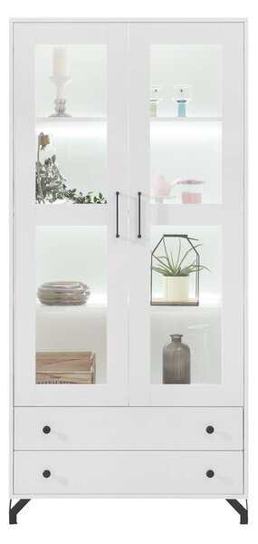 Obývací stěna BERGEN D | 4 díly | 320 cm | bílá mat/bílá lesk