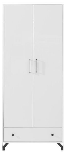Obývací stěna BERGEN E se skříní | 5 dílů | 370 cm | bílá mat/bílá lesk