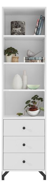 Obývací stěna BERGEN D | 4 díly | 320 cm | bílá mat/bílá lesk