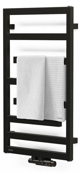 Oltens Flamma koupelnový radiátor designově 88x50 cm černá mat 55014300
