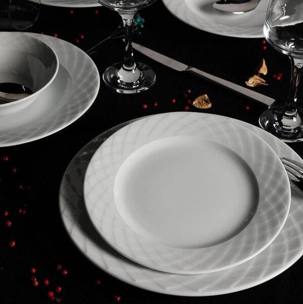 Jídelní sada 24 ks bílá/porcelán
