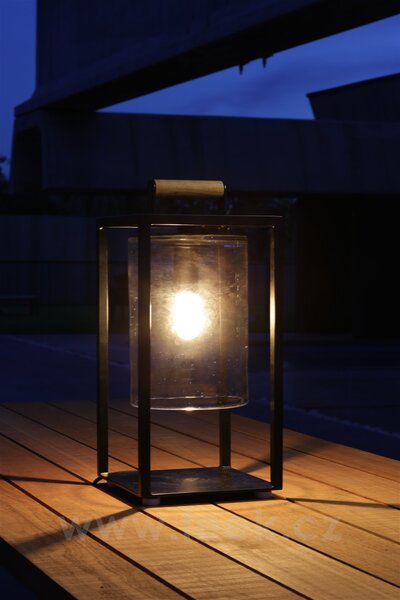 Royal Botania Venkovní lampa Dome Small, Royal Botania, 30x30x65 cm, rám hliník anthracite, clear glass, 4 W, napájení kabelem, vč. LED žárovky