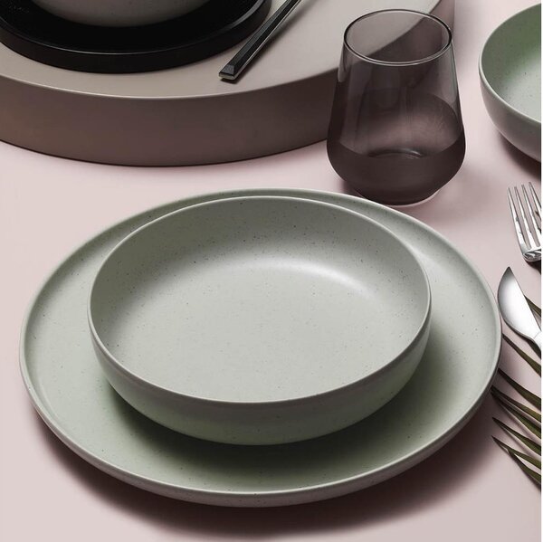 Jídelní sada 18 ks zelená/porcelán
