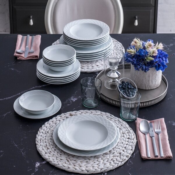 Jídelní sada 24 ks bílá/porcelán