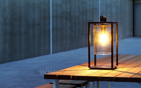Royal Botania Venkovní lampa Dome Small, Royal Botania, 30x30x65 cm, rám hliník anthracite, clear glass, 4 W, napájení kabelem, vč. LED žárovky