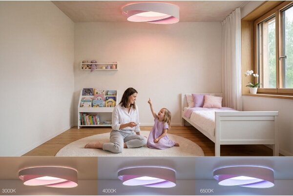 LED Stm. stropní svítidlo SM. GALAXY M. LED/24W/230V pr. 55 cm bílá/fialová + DO