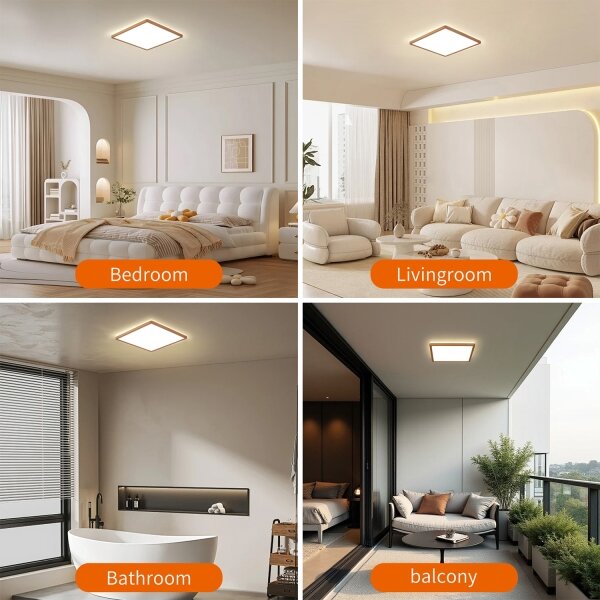 Brilagi - LED Koup. str. svít. ULTRA SLIM LED/18W/230V 30x30 cm rose gold IP54