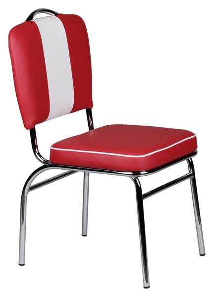 Retro židle Elivis bílá/červená
