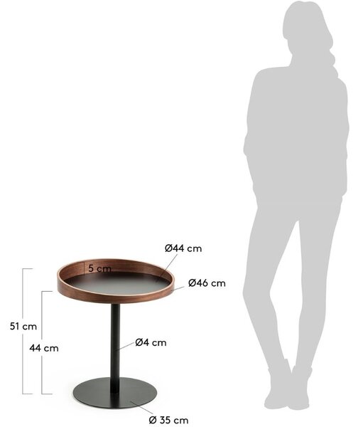 Ořechový odkládací stolek Kave Home Kaori 46 cm