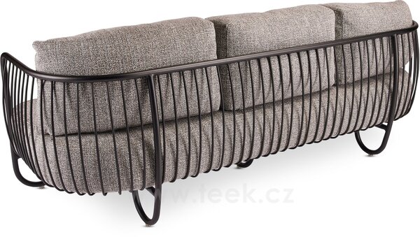 Stern 3-místná pohovka Ila, Stern, 205x73x67 cm, rám lakovaný hliník černý (black matt), venkovní látka barva Mélange grey, rychleschnoucí výplň, včetně krycí plachty