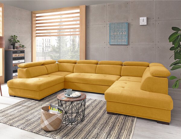 Sedací souprava UMBRIA IV | 207x350x207 | rozkládací + úložný prostor | VÝBĚR LÁTEK