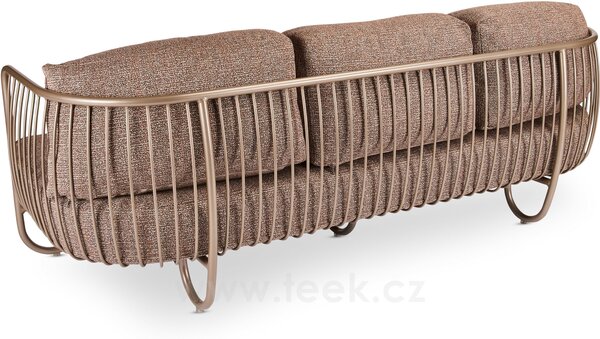 Stern 3-místná pohovka Ila, Stern, 205x73x67 cm, rám lakovaný hliník černý (black matt), venkovní látka barva Mélange grey, rychleschnoucí výplň, včetně krycí plachty