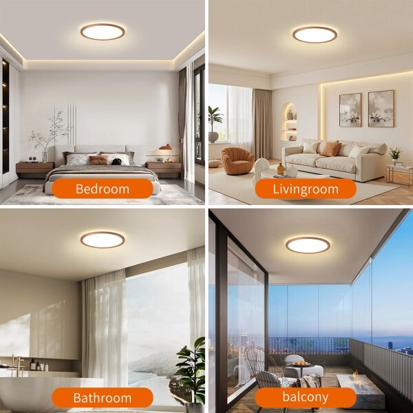 Brilagi - LED Koup. str. svít. ULTRA SLIM LED/12W/230V pr.22,5 cm rose gold IP54