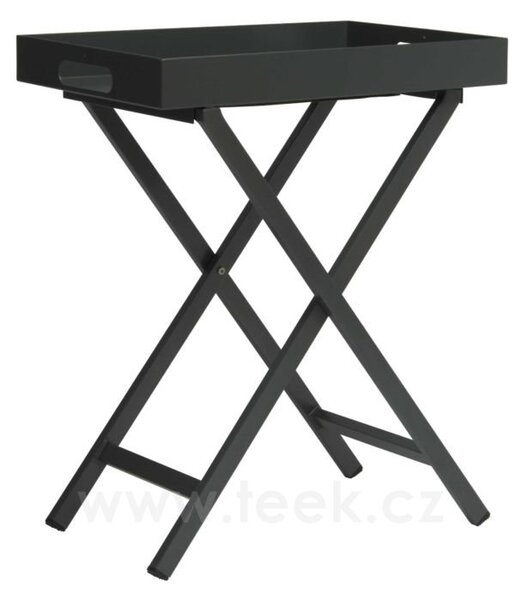 Stern Skládací stolek s odnímatelným podnosem, Stern, 60x40x75 cm, lakovaný black matt
