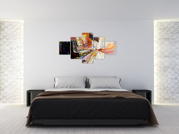 Obraz - Žena hrající na piáno (125x70 cm)