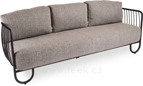 Stern 3-místná pohovka Ila, Stern, 205x73x67 cm, rám lakovaný hliník černý (black matt), venkovní látka barva Mélange grey, rychleschnoucí výplň, včetně krycí plachty