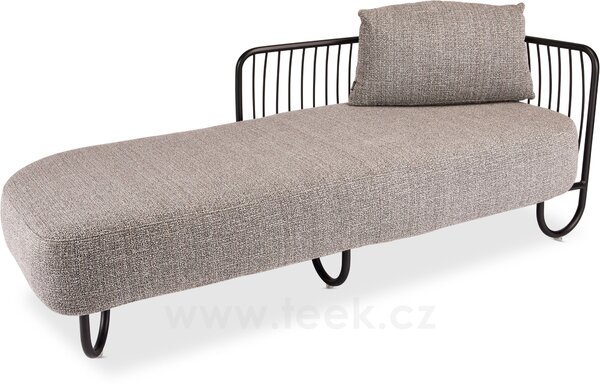 Stern Relaxační díl pravostranný Ila, Stern, 196x73x67 cm, rám lakovaný hliník černý (black matt), venkovní látka barva Mélange grey, rychleschnoucí výplň, včetně krycí plachty