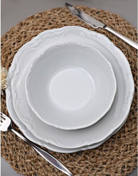 Jídelní sada 18 ks bílá/porcelán