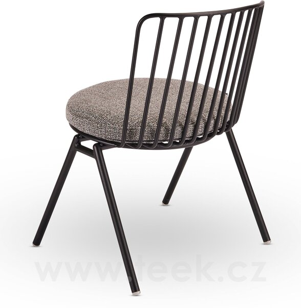 Stern Jídelní židle Rox, Stern, 59x57x81 cm, rám lakovaný hliník černý (black matt), sedák venkovní látka barva Mélange grey