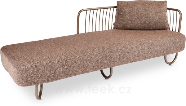 Stern Relaxační díl pravostranný Ila, Stern, 196x73x67 cm, rám lakovaný hliník černý (black matt), venkovní látka barva Mélange grey, rychleschnoucí výplň, včetně krycí plachty