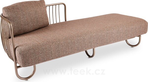 Stern Relaxační díl pravostranný Ila, Stern, 196x73x67 cm, rám lakovaný hliník černý (black matt), venkovní látka barva Mélange grey, rychleschnoucí výplň, včetně krycí plachty