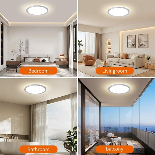 Brilagi - LED Koup. str. svít. ULTRA SLIM LED/24W/230V pr. 42 cm stříbrná IP54