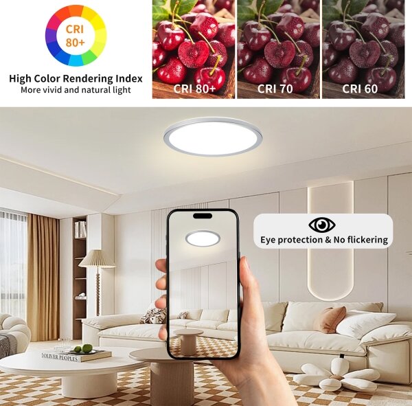 Brilagi - LED Koup. str. svít. ULTRA SLIM LED/24W/230V pr. 42 cm stříbrná IP54