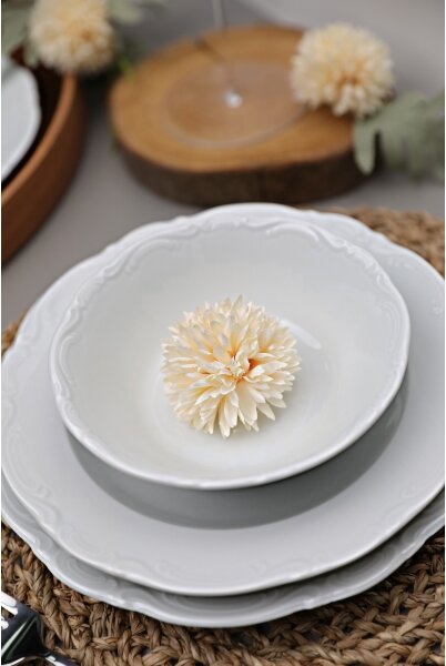 Jídelní sada 18 ks bílá/porcelán