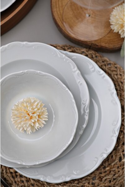 Jídelní sada 18 ks bílá/porcelán