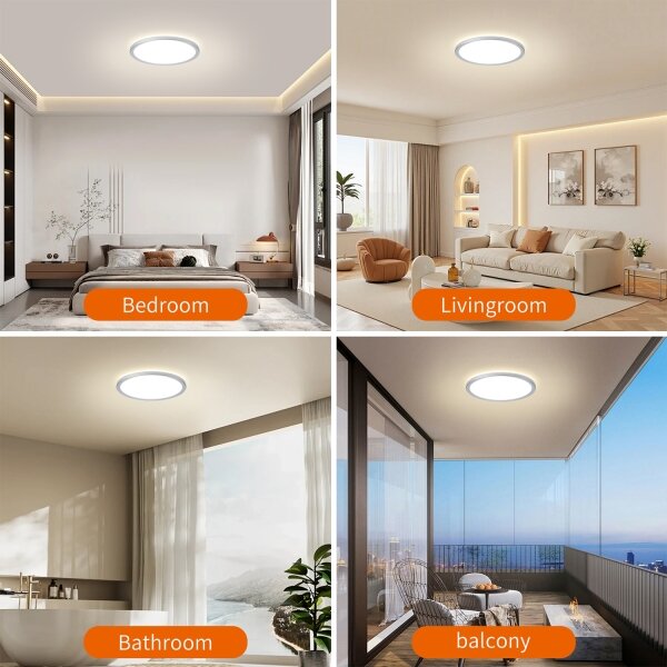 Brilagi - LED Koup. str. svít. ULTRA SLIM LED/12W/230V pr. 22,5 cm stříbrná IP54