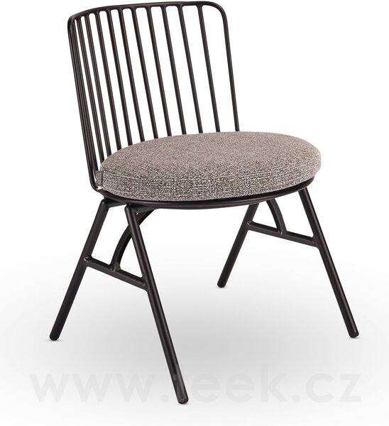 Stern Jídelní židle Rox, Stern, 59x57x81 cm, rám lakovaný hliník černý (black matt), sedák venkovní látka barva Mélange grey
