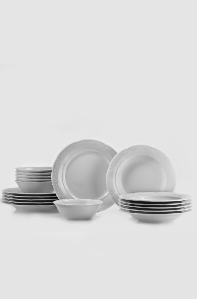 Jídelní sada 18 ks bílá/porcelán