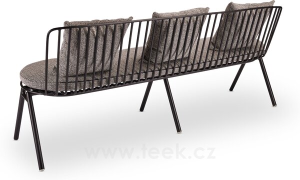 Stern Jídelní lavice Rox, Stern, 193x59x81 cm, rám lakovaný hliník černý (black matt), venkovní látka barva Mélange grey