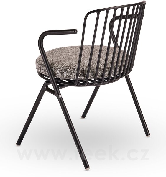 Stern Jídelní křeslo Rox, Stern, 62x57x81 cm, rám lakovaný hliník černý (black matt), sedák venkovní látka barva Mélange grey