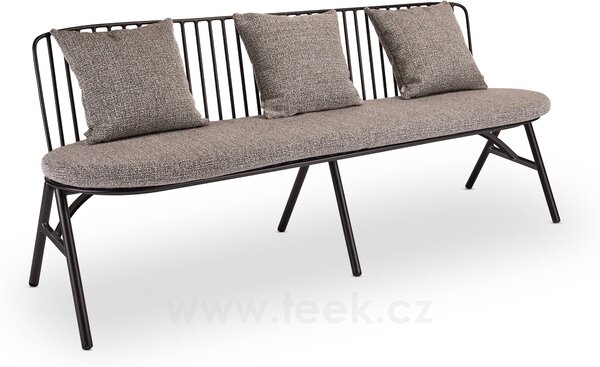 Stern Jídelní lavice Rox, Stern, 193x59x81 cm, rám lakovaný hliník černý (black matt), venkovní látka barva Mélange grey