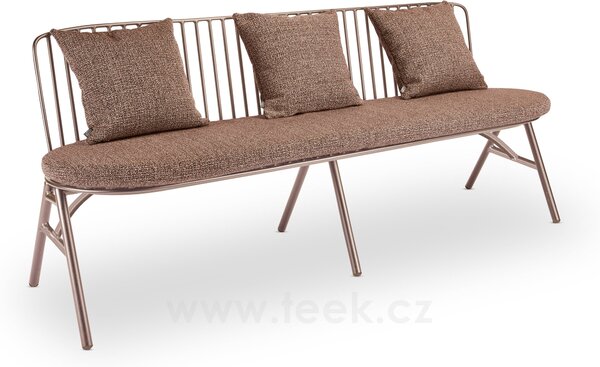 Stern Jídelní lavice Rox, Stern, 193x59x81 cm, rám lakovaný hliník černý (black matt), venkovní látka barva Mélange grey