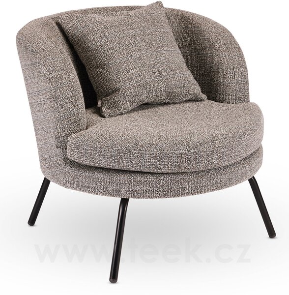 Stern Nízké křeslo Noa, Stern, 76x77x71 cm, rám lakovaný hliník černý (black matt), venkovní látka barva Mélange grey, rychleschnoucí výplň, včetně krycí plachty