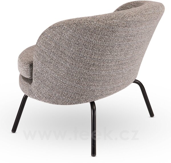 Stern Nízké křeslo Noa, Stern, 76x77x71 cm, rám lakovaný hliník černý (black matt), venkovní látka barva Mélange grey, rychleschnoucí výplň, včetně krycí plachty